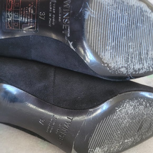 TWINSET LUXURY MILANO Suede Ankle Boots(size 6)|*SCULPTED HEEL-DRESS UP or DOWN* - Picture 15 of 16